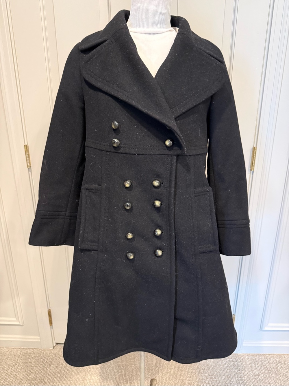 Marc by Marc Jacob’s Black Double-Breasted Women's Wool Coat Small